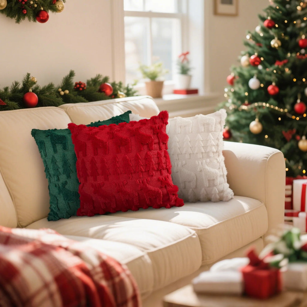 Taie d'oreiller motifs 3D de Noël
