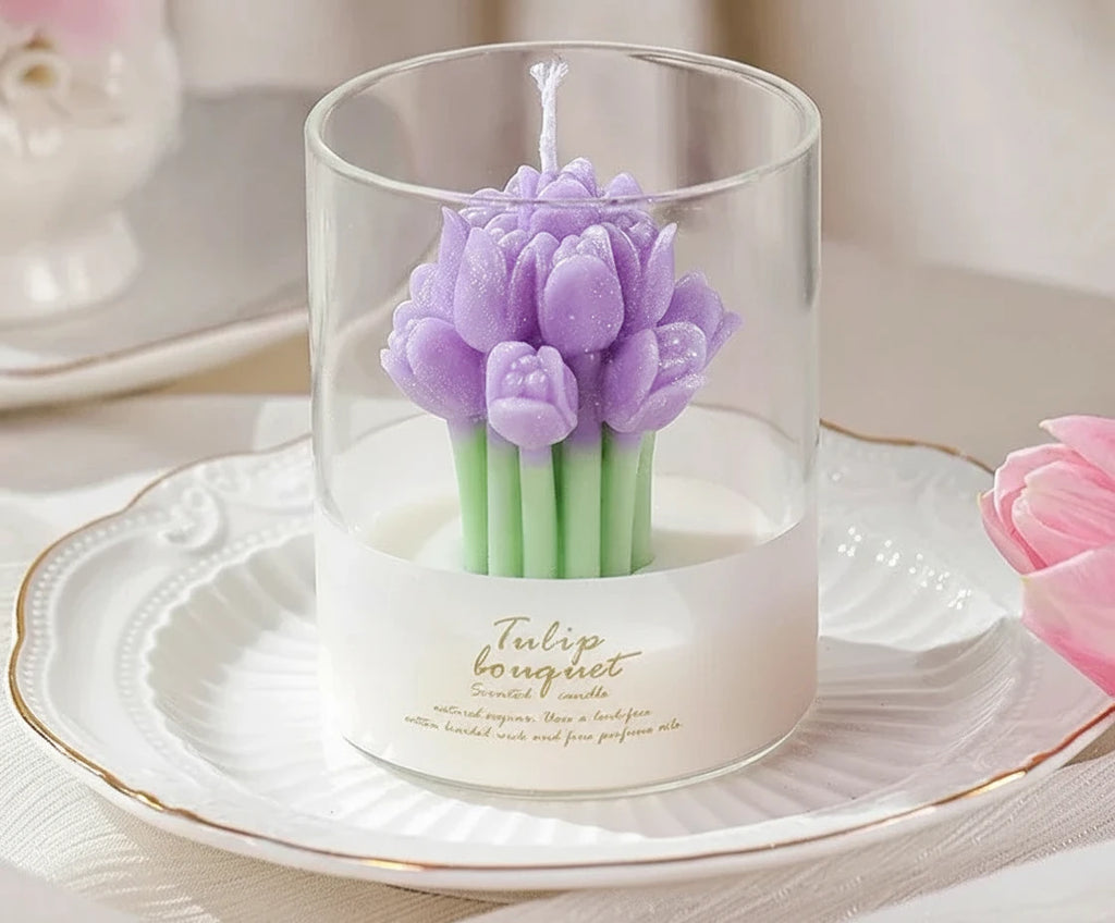 Bouquet de tulipes en bougie