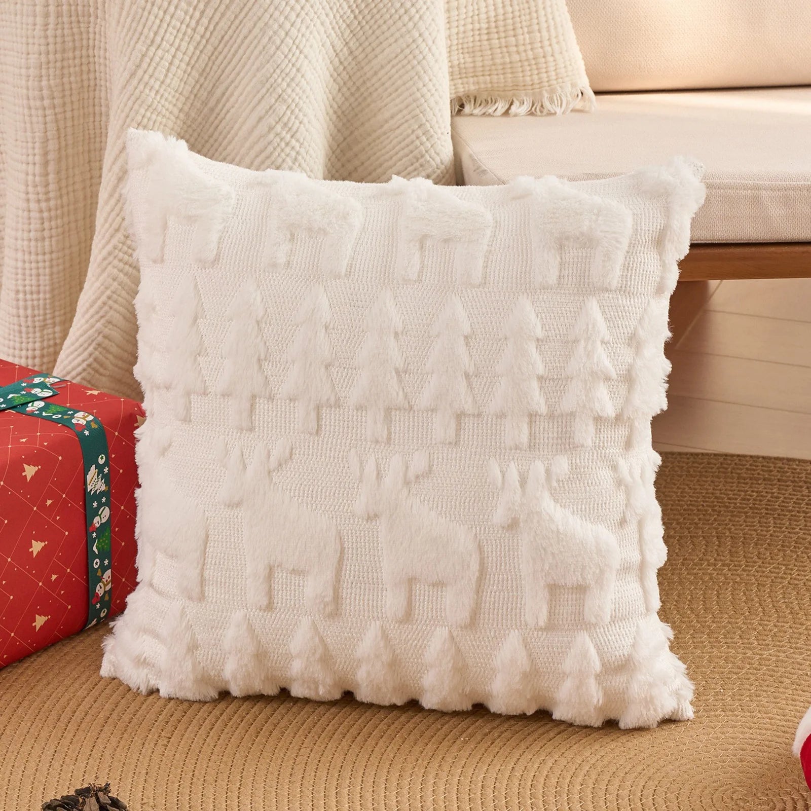 Taie d'oreiller motifs 3D de Noël